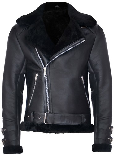 Giacca pelle biker retro - giacca, in